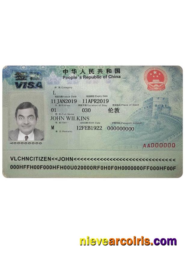 CHINA visa version 2